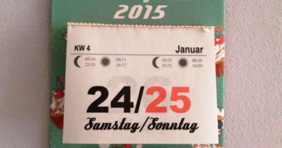 Kalender Wochenenende